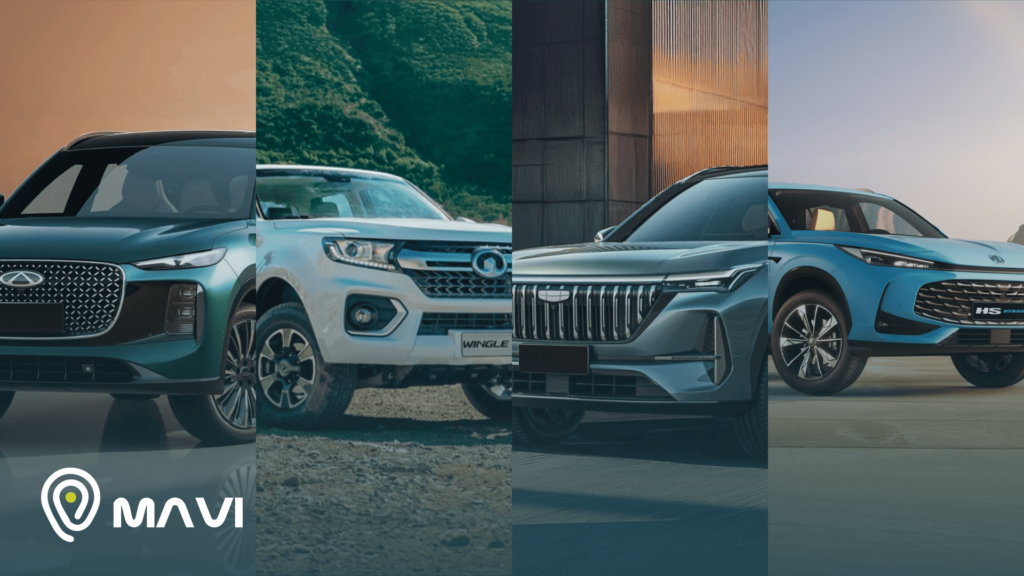 Autos China en Chile: distintos modelos de SUV y camionetas chinas con tecnología moderna y diseño actual.